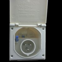 CEE Aussensteckdose Einbausteckdose IP44 Wohnwagen Wohnmobil Caravan 220V - 250V cremeweiß