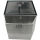 Robuste Staubox aus Aluminium, ideal für Deichsel und Ladeflächen, mit Riegelschloss und Gummidichtung. Vorderansicht offen