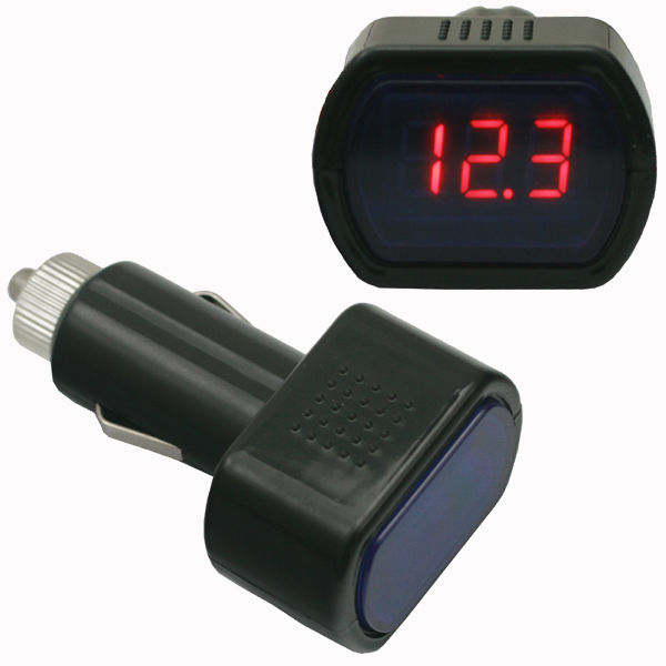 12/24 Volt Batterietester Voltmeter Zigarettenanzünder LED Anzeige