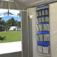 Hängeorganizer Organizer Hängeaufbewahrung Stoff Camping Wohnwagen Wohnmobil Caravan Boot Zelt Vorzelt 47 x123 cm blau