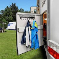Stoff Hakenleiste Garderobe Camping Wohnwagen Wohnmobil Caravan Boot Zelt Vorzelt 58 x 10,5 cm grau schwarz