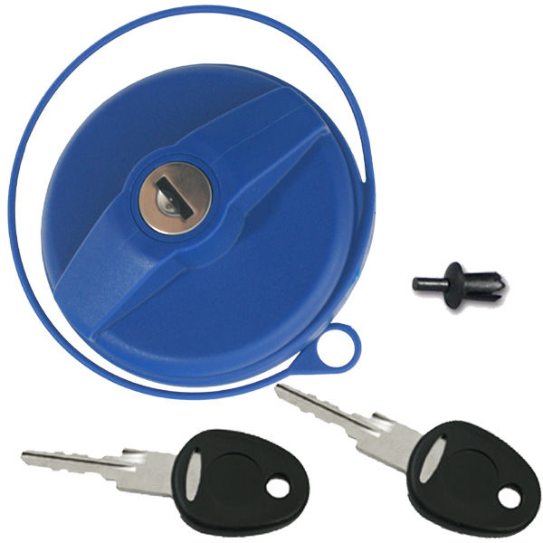 Tankdeckel Wassertankdeckel Wasser Trinkwasser Wohnwagen Wohnmobil blau mit Zylinder und Schlüssel