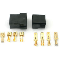 Universal 4 poliger vier Kontakt Stecker Anschlussstecker 12  24 Volt KFZ PKW LKW Motorrad Trecker Oldtimer usw.