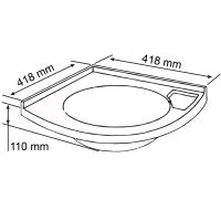 Waschbecken Eckwaschbecken Wohnmobil Wohnwagen Caravan Camping Boot 418x418x155 mm weiß ABS