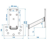 Reserverad Ersatzrad Halter Ersatzradhalter Deichsel PKW Anhänger Wohnwagen ohne bohren bis 15 Zoll