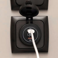 C-Line Presto Inprojal CBE doppel USB-C Steckdose 12/24 Volt + Rahmen Wohnmobil Wohnwagen 36W schwarz