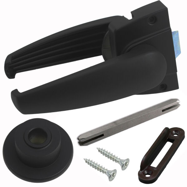 Türschloss komplett Türdrücker Tür Türklinke Bad Wohnwagen Wohnmobil Caravan Boot schwarz 7x7 mm