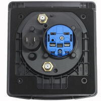 ABL Multifunktions Außensteckdose Vorzeltsteckdose Wohnmobil Wohnwagen 220V 230V Sat Antenne  USB A + USB C anthrazit
