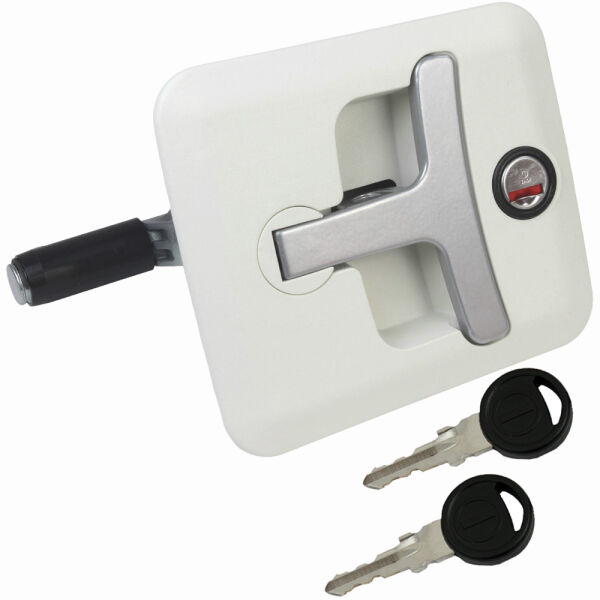 ZADI Drehspannschloss weiß für Wohnwagen Wohnmobil Klappenschloss Serviceklappe Gaskasten