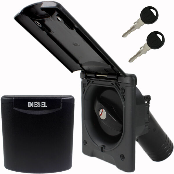 ABL Einfüllstutzen Diesel Tankdeckel Wohnmobil Boot mit Magnetdeckel 50 mm schwarz