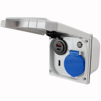 Multifunktions Außensteckdose Wohnmobil Wohnwagen 220V 230V Sat Antenne USB A+C HDMI Raute