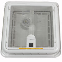 Dachluke Dachfenster Dachhaube 28x28 cm + Ventilator + Innenrahmen weiß