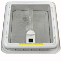 Dachluke Dachfenster Dachhaube 28x28 cm + Ventilator + Innenrahmen klarglas