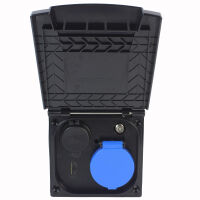 Multifunktions Außensteckdose Wohnmobil Wohnwagen 220V 230V Sat Antenne USB A+C HDMI Raute schwarz