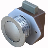 Baldacci ABS Push-Lock Möbelschloss Klappe Türschloss Bad Schrank rund chrom